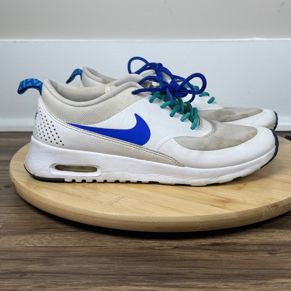 Nike Air Max Thea NikeiD Womens 7.5 White Blue Custom Kibby Jane Fair Y2k Sporty